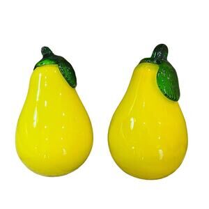 Vintage Glass Pears Murano Style Decorative Art Glass Fruit